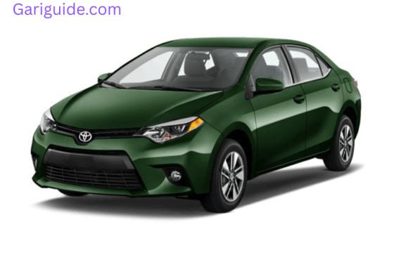 Green Toyota Corolla Altis Grande displayed in the image, showcasing its sleek design and modern features