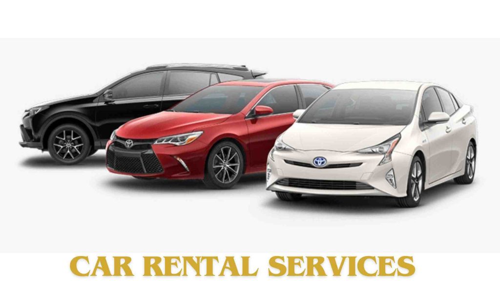 A display of car rental services in Pakistan, featuring diverse vehicle options for customers seeking rentals.