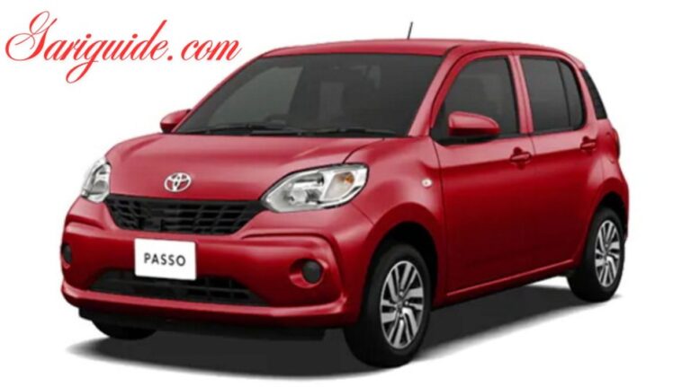 A red Toyota IQ is prominently displayed in the image, showcasing its compact design and vibrant color also Toyota Passo Price in Pakistan.