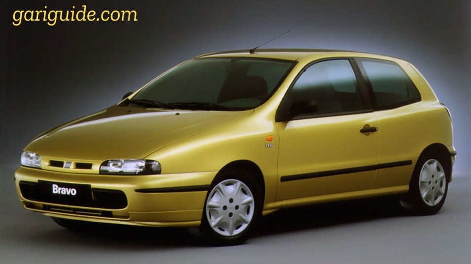 A gold car displayed in a studio setting, highlighting its luxurious design and features. Bravo Car Price in Pakistan.
