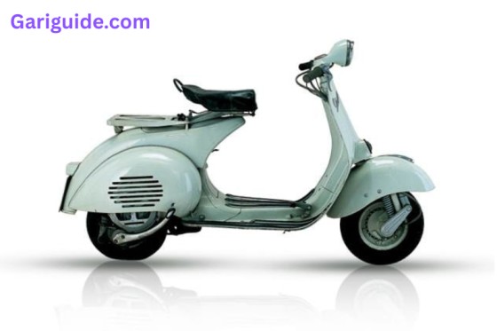 A white scooter displayed against a white background, highlighting its sleek design and modern aesthetics with Vespa price in Pakistan.