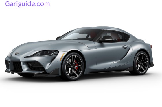 Toyota GR Supra displayed, highlighting its modern aesthetics and performance, alongside information on its price in India.