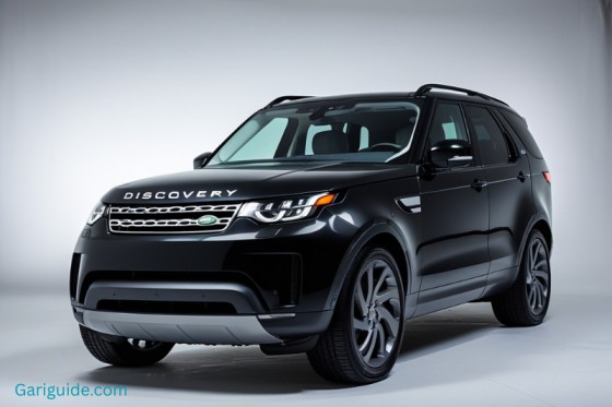 A black Land Rover Discovery showcasing its design and price in India.